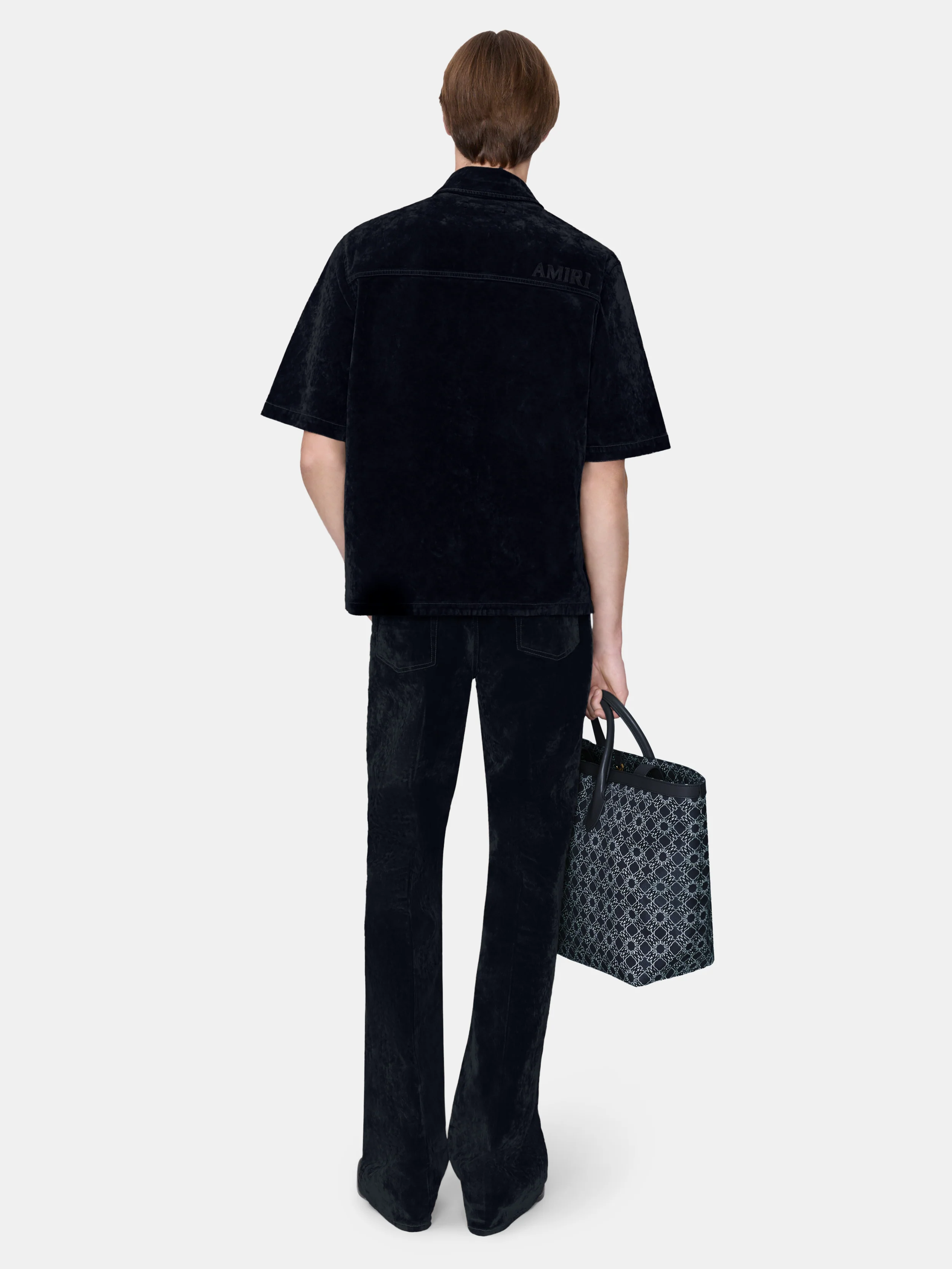 VELVET CAMP SHIRT - BLACK - Image 4