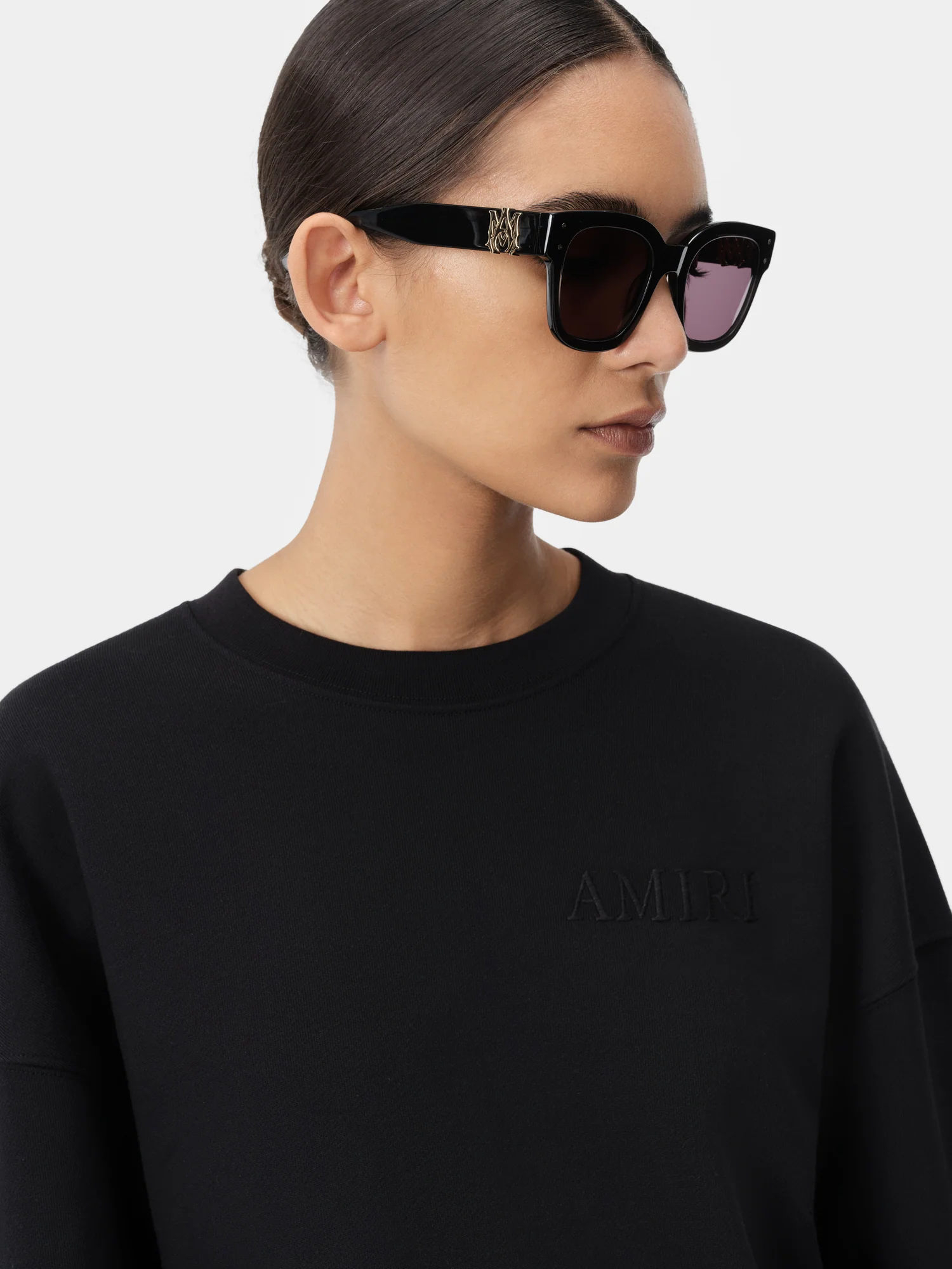 WOMEN - WOMEN'S AMIRI EMBROIDERED CREW - Black - Image 5