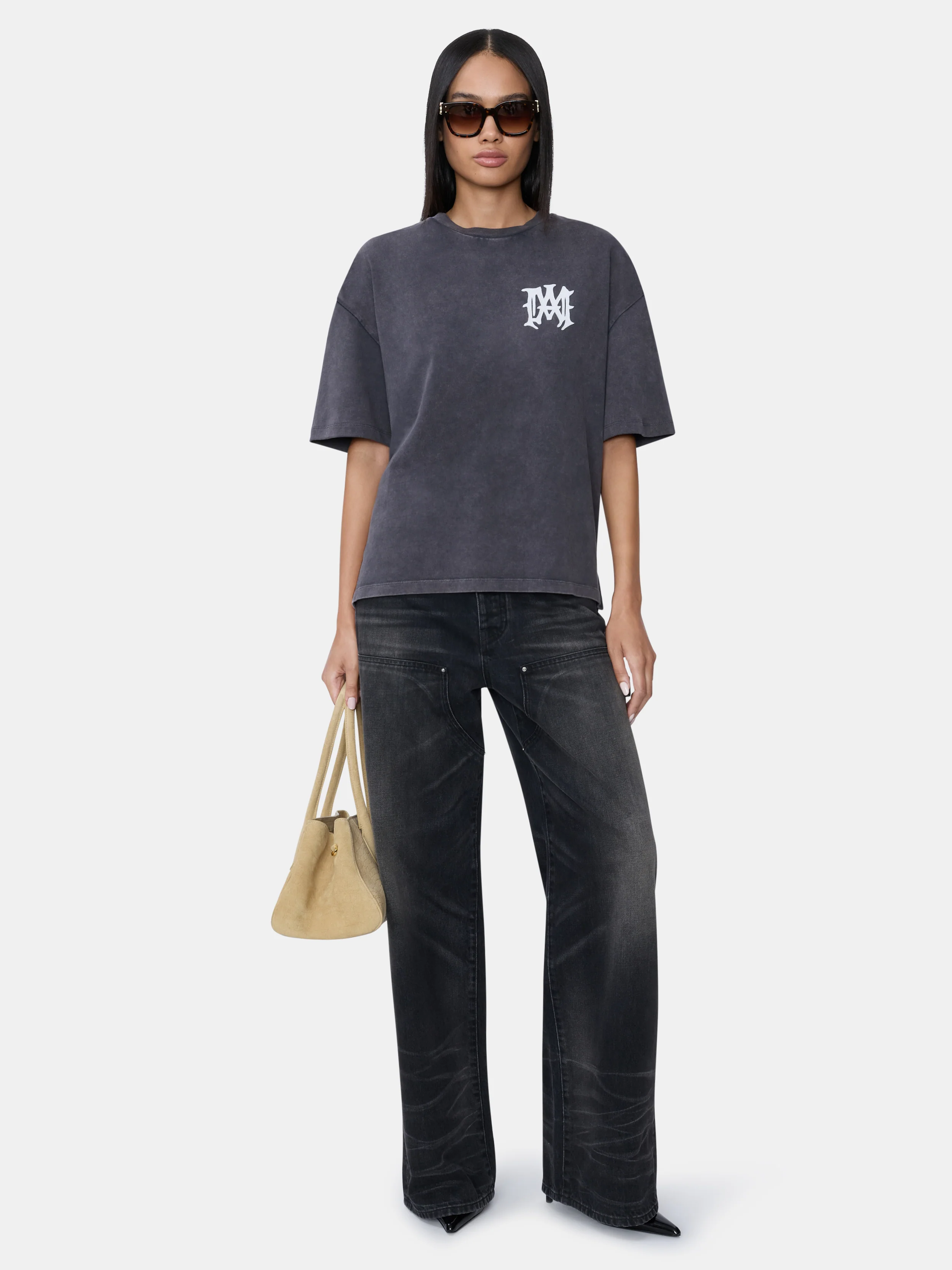 WOMEN - WOMEN'S AMIRI HOLLYWOOD OVERSIZED TEE - Black - Image 2