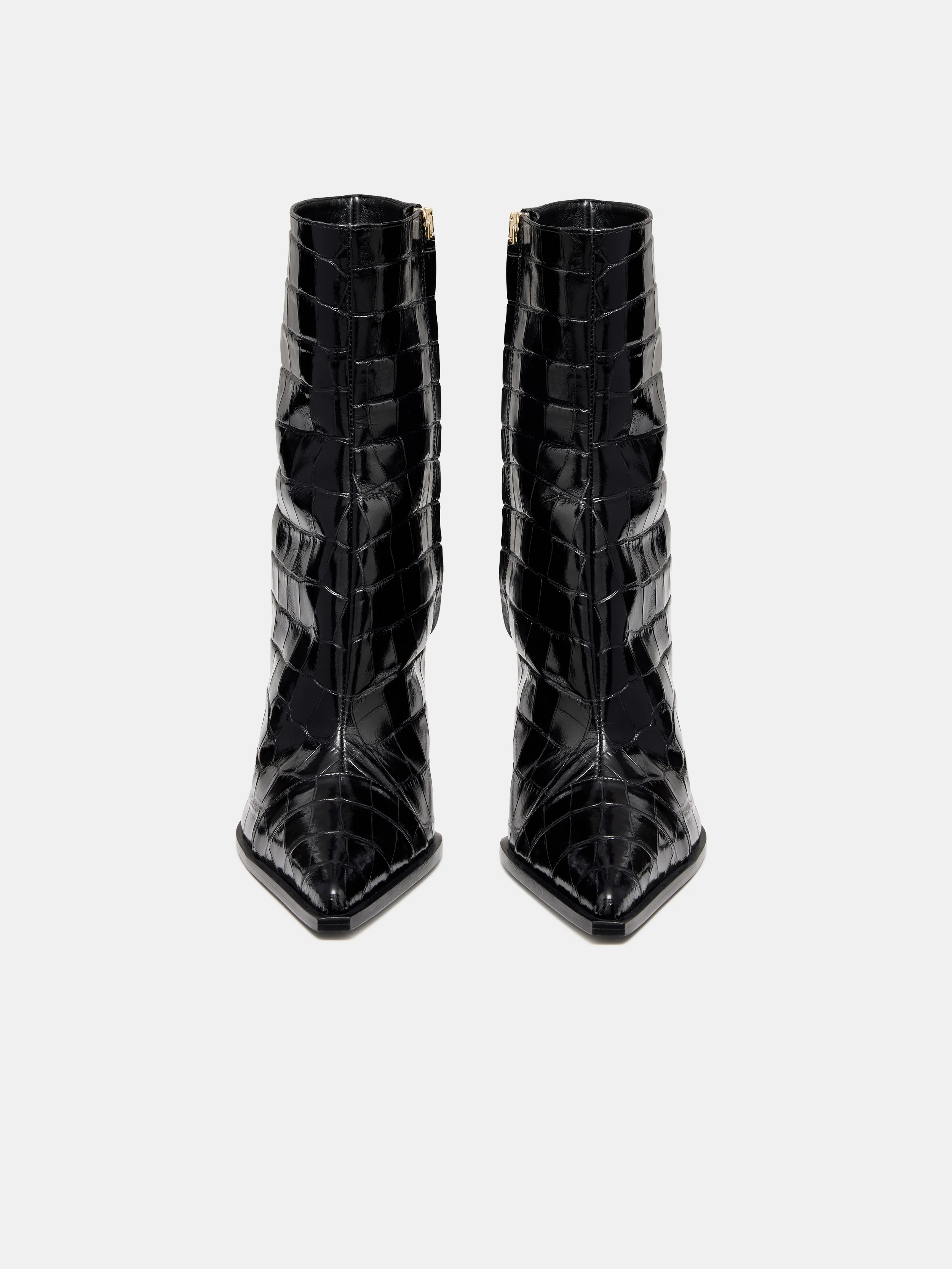 WOMEN - WOMEN'S CROC DEBOSSED MA STILETTO BOOT - BLACK - Image 3