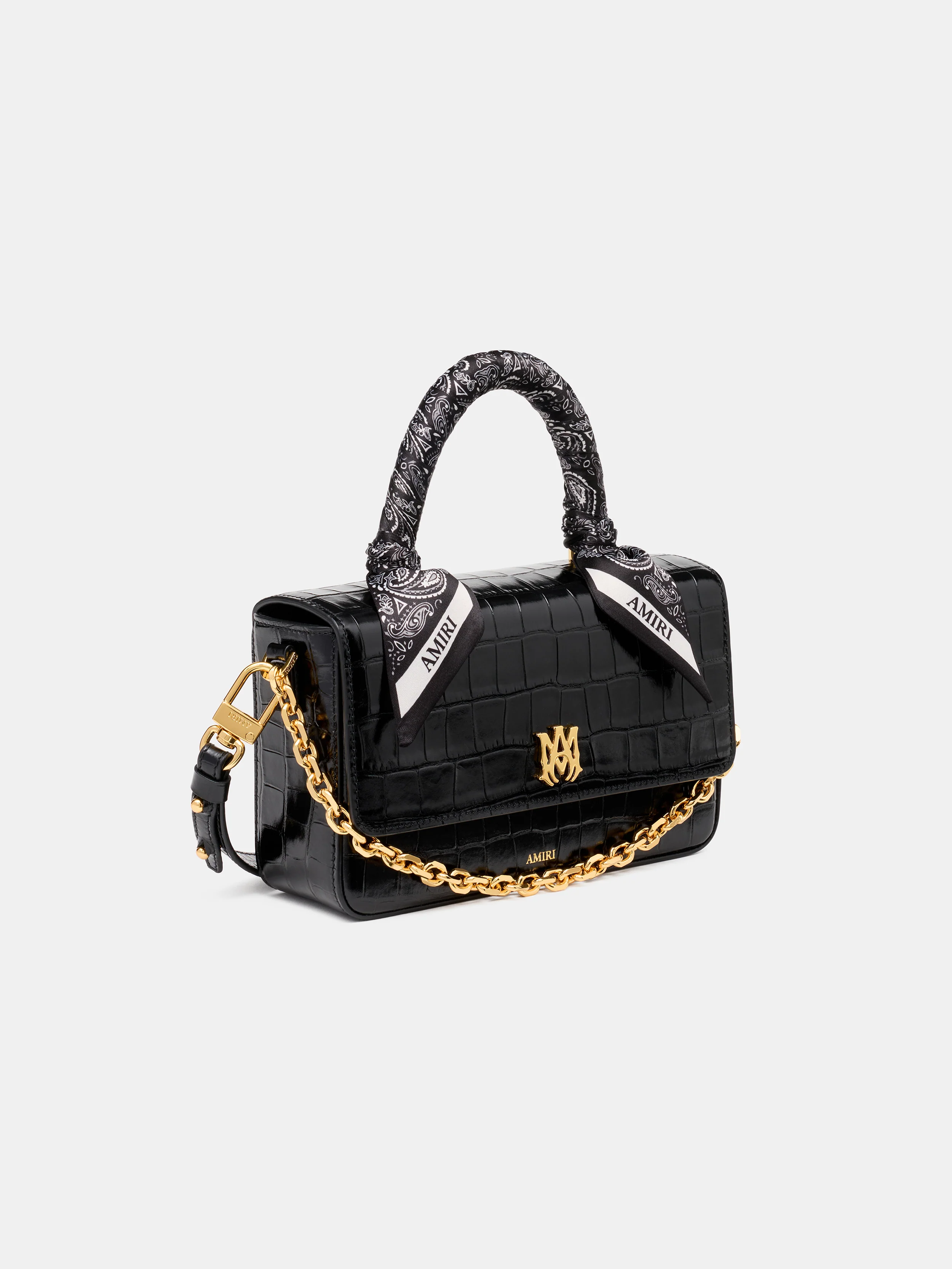 WOMEN - WOMEN'S CROC EMBOSSED LONG MA BAG - BLACK - Image 3