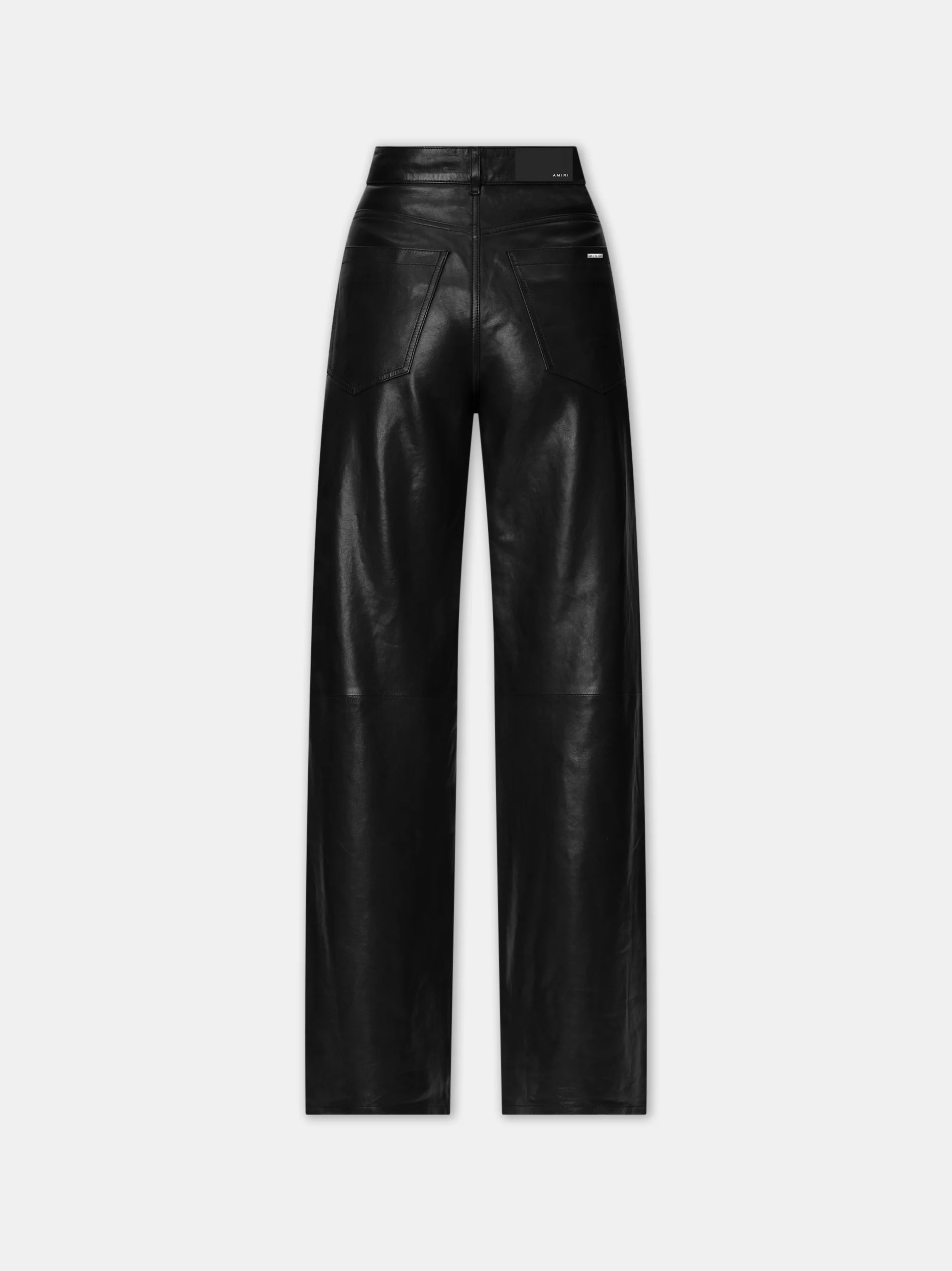 WOMEN - WOMEN'S LEATHER WIDE STRAIGHT - Black - Image 3