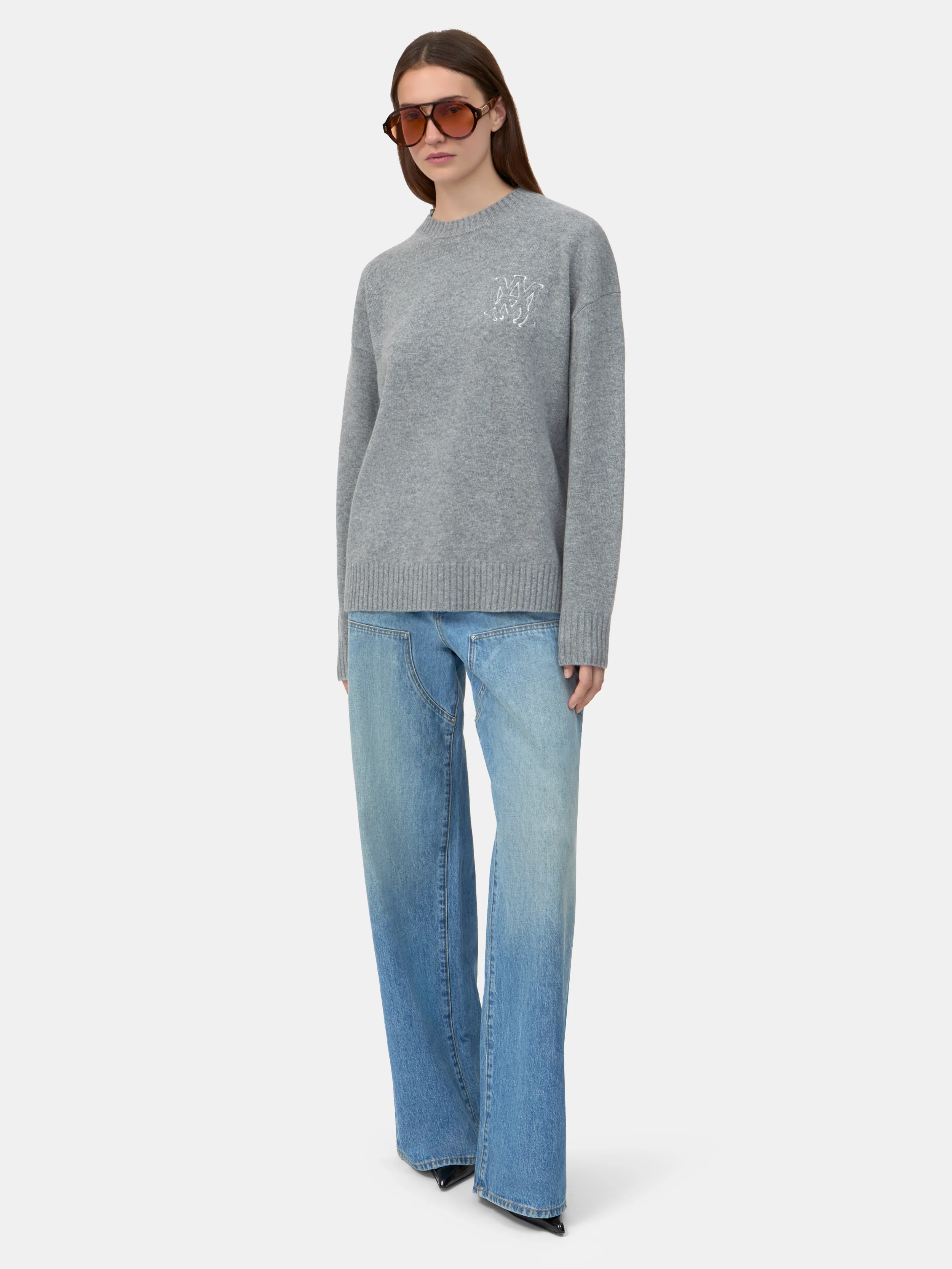 WOMEN - WOMEN'S MA APPLIQUE SWEATER - Grey - Image 2
