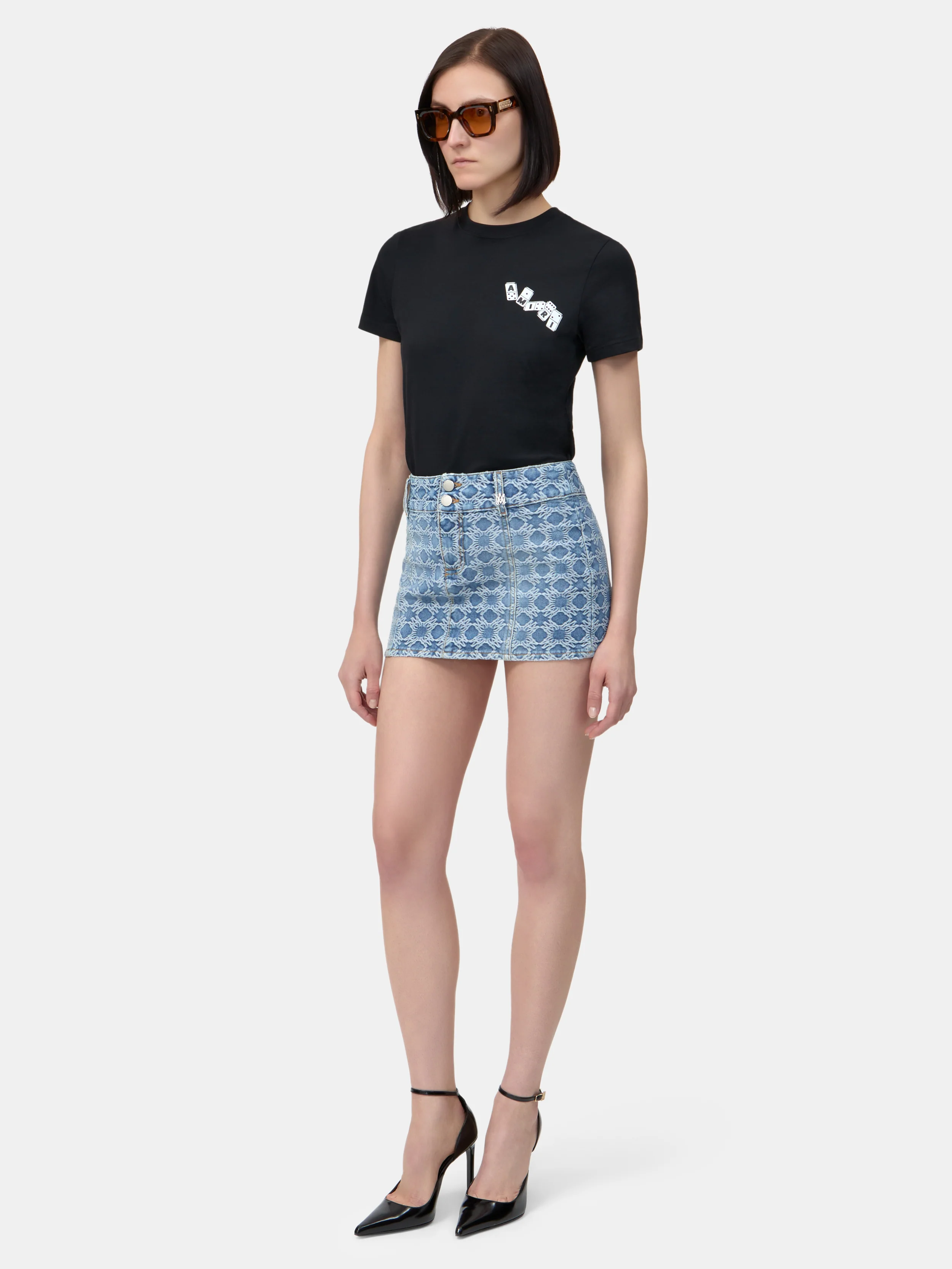 WOMEN - WOMEN'S MA QUAD JACQUARD MINI SKIRT - Stone Indigo - Image 3