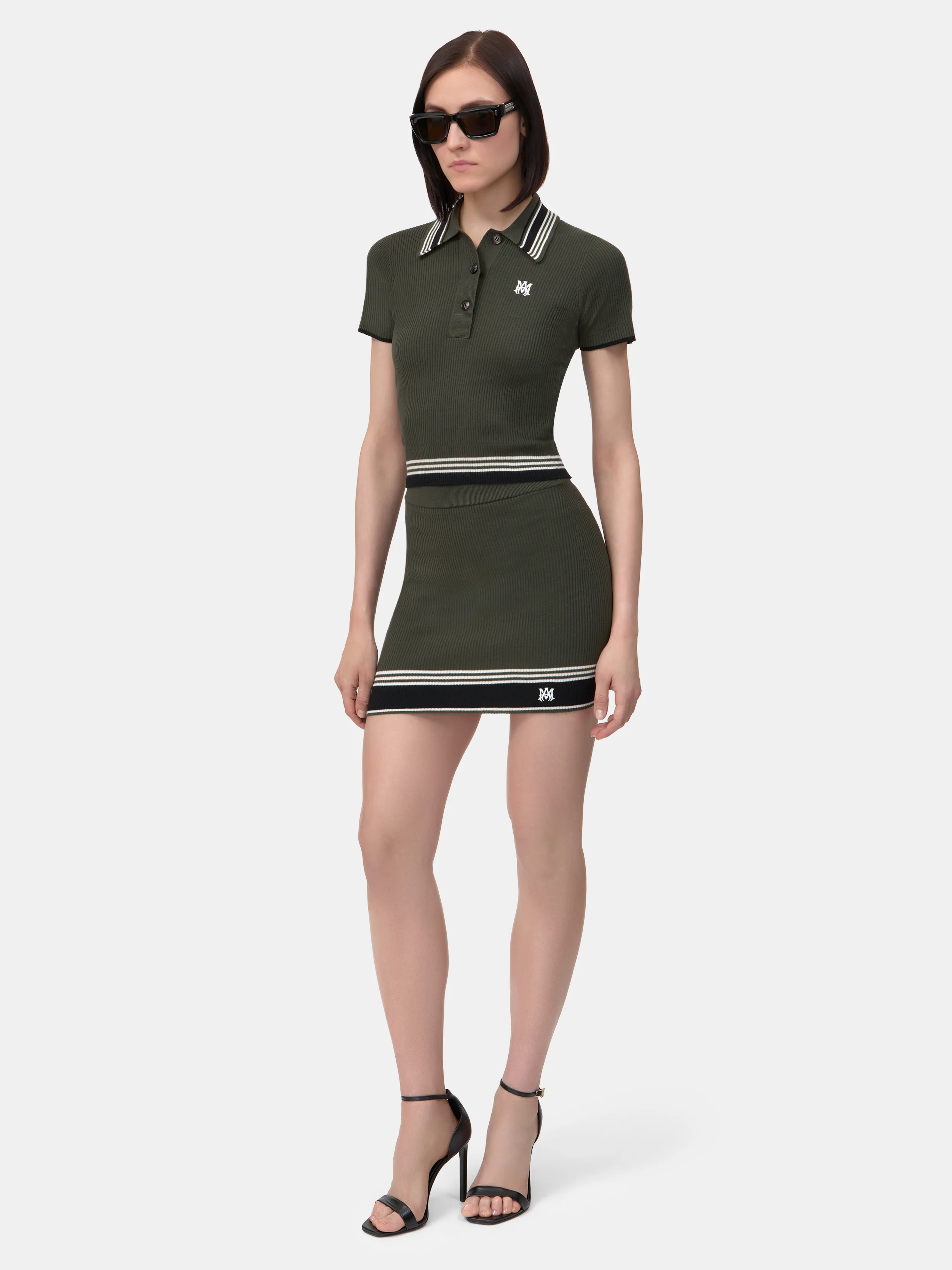 WOMEN - WOMEN'S MA STRIPE POLO - Dark Sage - Image 3